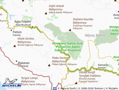 MICHELIN Fourfouras map - ViaMichelin