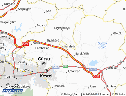 MICHELIN Karahıdır map - ViaMichelin