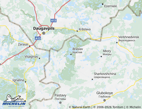 MICHELIN-Landkarte Braslavskiy rayon - ViaMichelin