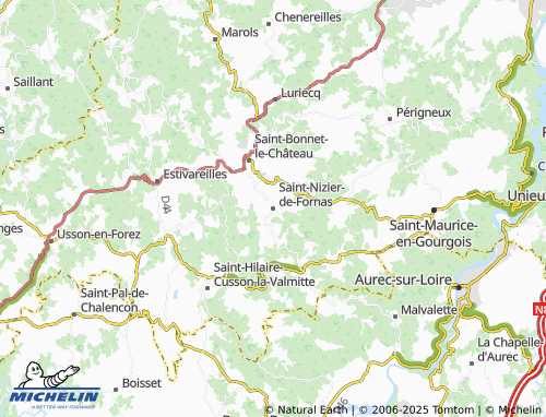 MICHELIN Saint-Nizier-de-Fornas map - ViaMichelin