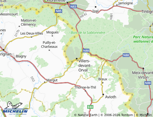MICHELIN Villers-devant-Orval map - ViaMichelin
