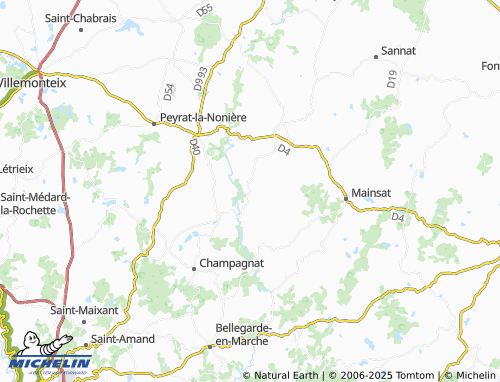 Carte MICHELIN La Serre-Bussière-Vieille - ViaMichelin