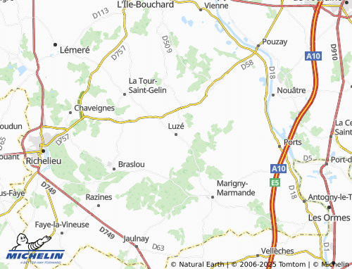 MICHELIN Luzé map - ViaMichelin