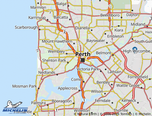 Kaart MICHELIN West Perth - ViaMichelin