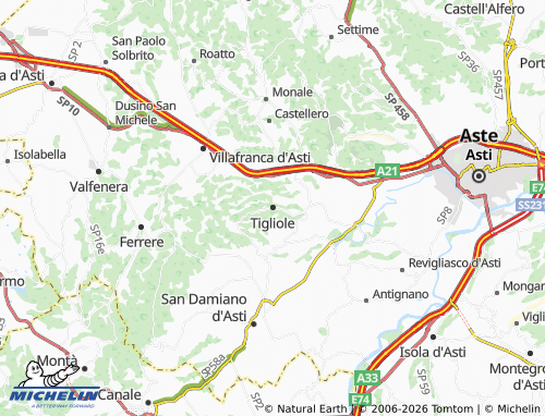 Mapa MICHELIN Tigliole - ViaMichelin