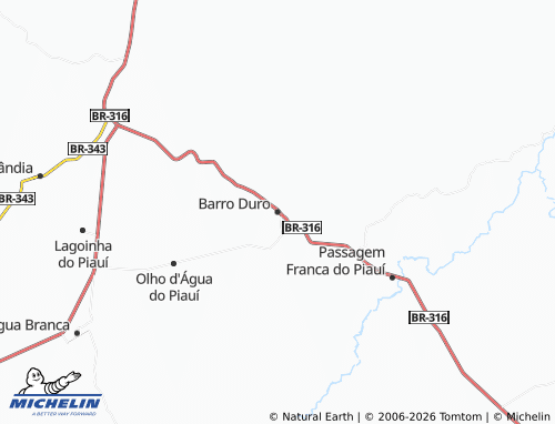 MICHELIN Barro Duro map - ViaMichelin