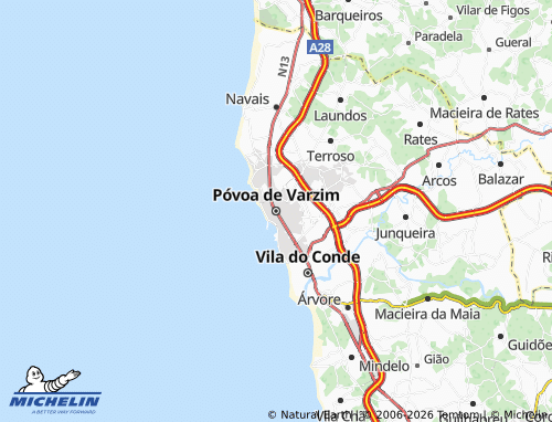 Carte MICHELIN Póvoa de Varzim - ViaMichelin