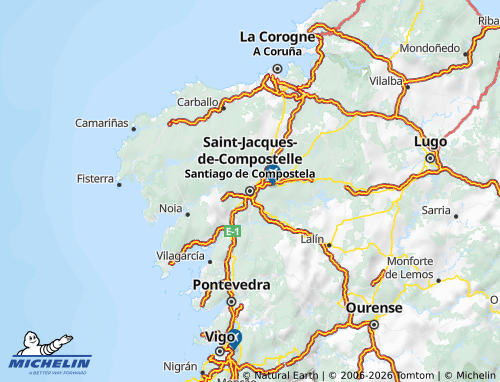 MICHELIN-Landkarte Galicien - ViaMichelin