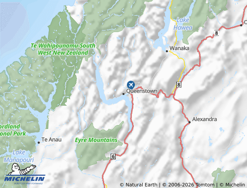 Mapa MICHELIN Queenstown Lakes - ViaMichelin