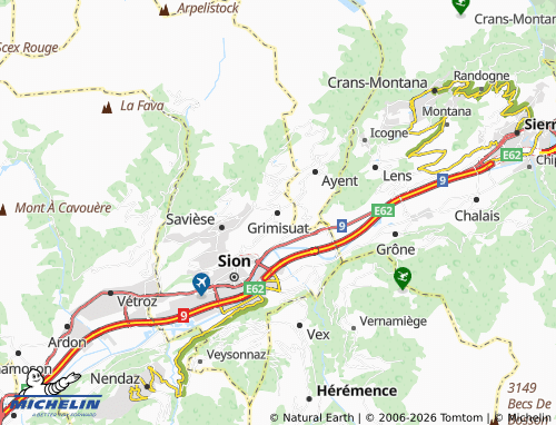 Mappa MICHELIN Grimisuat - ViaMichelin