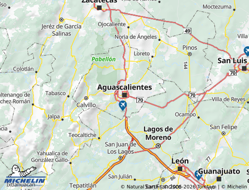 MICHELIN Aguascalientes map - ViaMichelin