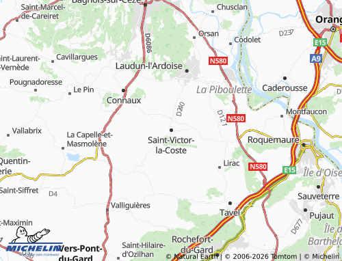 Carte MICHELIN Saint-Victor-la-Coste - ViaMichelin