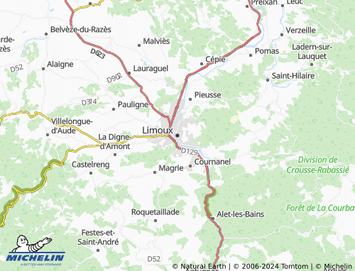 MICHELIN Limoux map - ViaMichelin