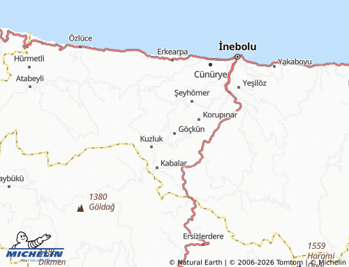MICHELIN Göçkün map - ViaMichelin