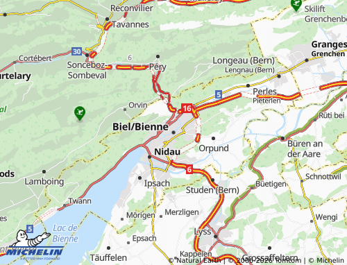 Mapa MICHELIN Biel/Bienne - ViaMichelin