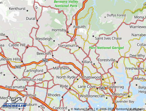 MICHELIN South Turramurra map - ViaMichelin