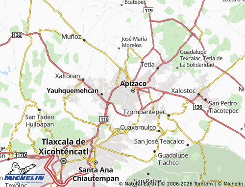 Mapa MICHELIN Jardines de Apizaco - ViaMichelin