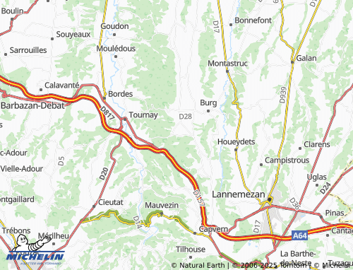 Carte MICHELIN Castéra-Lanusse - ViaMichelin