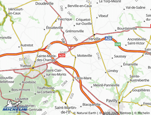 MICHELIN Motteville map - ViaMichelin