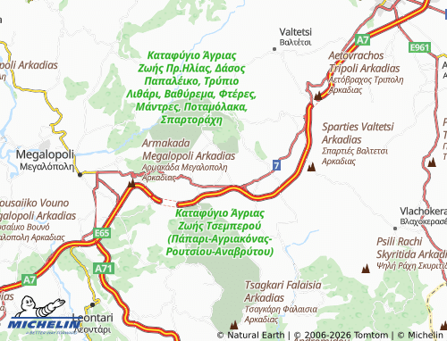 MICHELIN Athinaio map - ViaMichelin