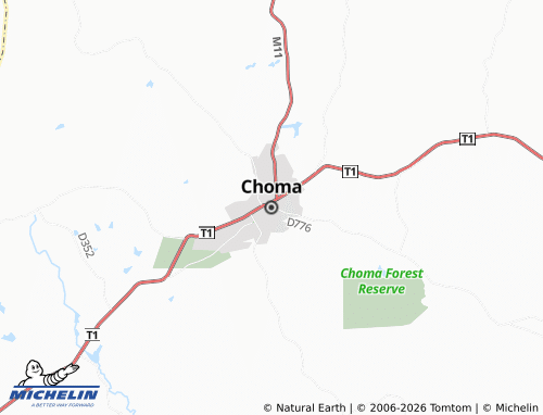 Mapa MICHELIN Choma - ViaMichelin