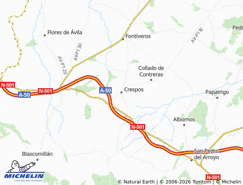 MICHELIN Crespos map - ViaMichelin