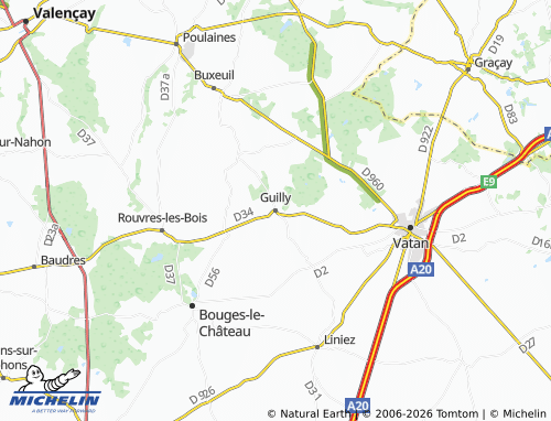 MICHELIN Guilly map - ViaMichelin