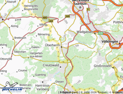 MICHELIN Überherrn map - ViaMichelin