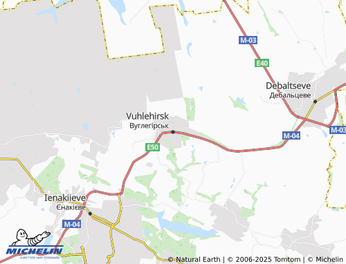 MICHELIN Vuhlehirsk map - ViaMichelin