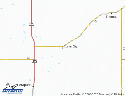 Kaart MICHELIN Custer City - ViaMichelin