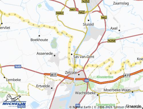 Mappa MICHELIN Sas van Gent - ViaMichelin