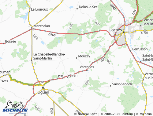 MICHELIN Mouzay map - ViaMichelin