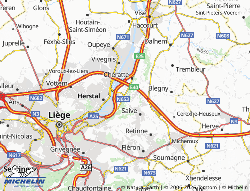 Mappa MICHELIN Wandre - ViaMichelin