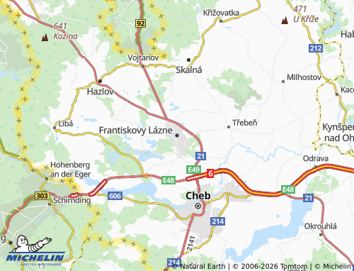 Mappa MICHELIN Františkovy Lázně - ViaMichelin