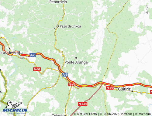 MICHELIN-Landkarte Ponte Aranga - ViaMichelin