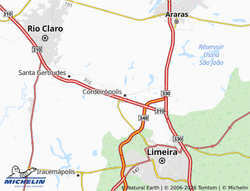 Mappa MICHELIN Cordeirópolis - ViaMichelin