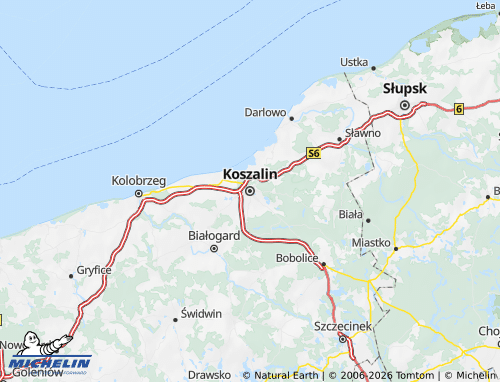 Kaart MICHELIN Koszalin (District) - ViaMichelin