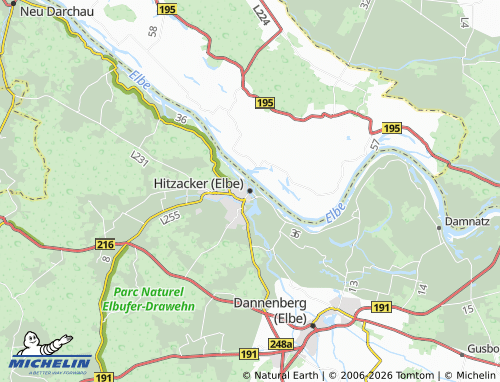 MICHELIN Hitzacker (Elbe) map - ViaMichelin