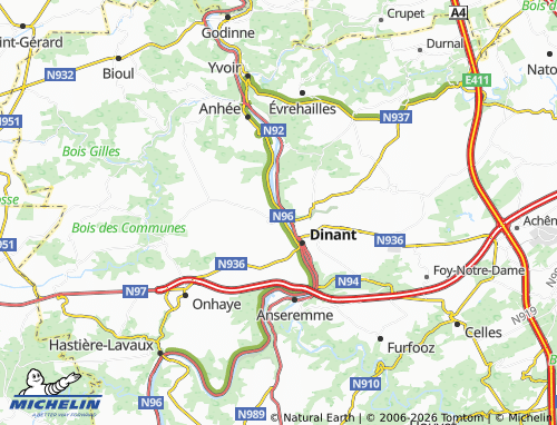 MICHELIN Bouvignes-sur-Meuse map - ViaMichelin
