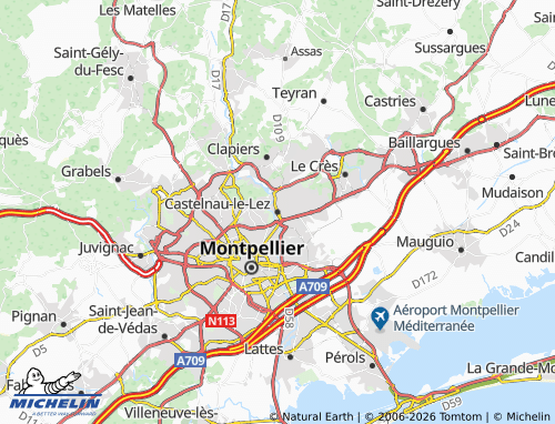 Mapa MICHELIN Castelnau-le-Lez - ViaMichelin