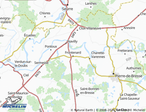 MICHELIN Frontenard map - ViaMichelin