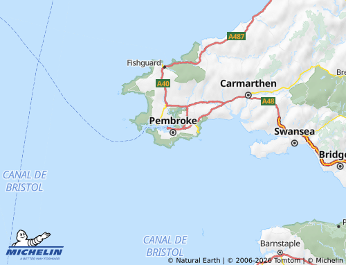 Mapa MICHELIN Pembrokeshire - ViaMichelin