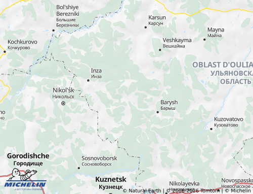 MICHELIN-Landkarte Basarnosysganski Rajon - ViaMichelin