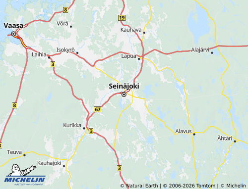 Mapa MICHELIN Etelä-Pohjanmaa - ViaMichelin