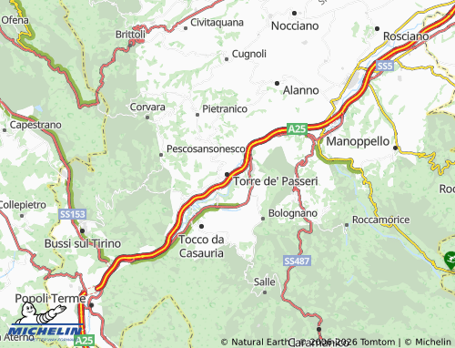 Mapa MICHELIN Torre de' Passeri - ViaMichelin