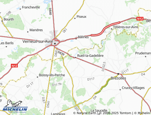 MICHELIN Rueil-la-Gadelière map - ViaMichelin