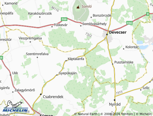 MICHELIN-Landkarte Nemeshany - ViaMichelin