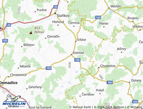Mappa MICHELIN Koloveč - ViaMichelin