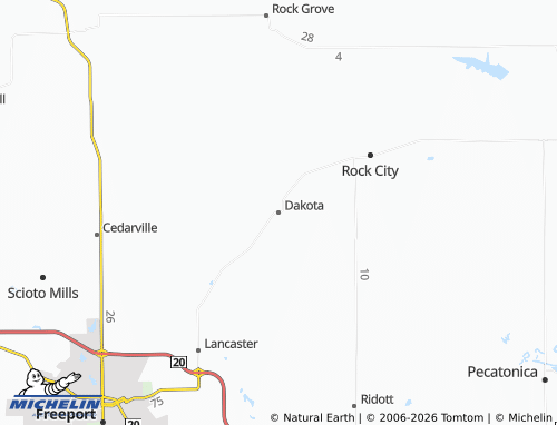Mappa MICHELIN Dakota - ViaMichelin