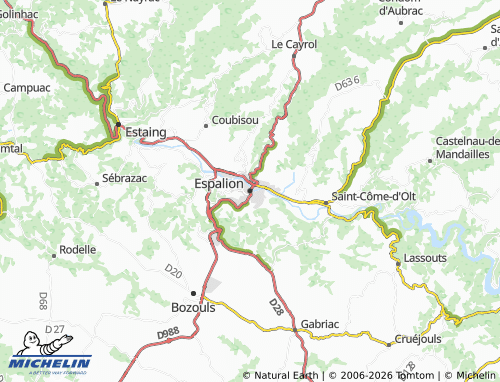 MICHELIN Espalion map - ViaMichelin